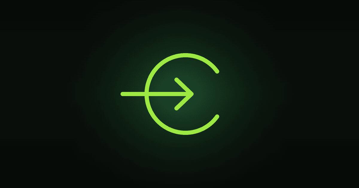 Sign-in arrow entering a circle — Polymarket onboarding guide cover